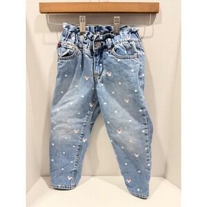 Baby Gap Disney "Minnie Mouse"  Fleece Lined Light Wash Jean - Size 4 Years